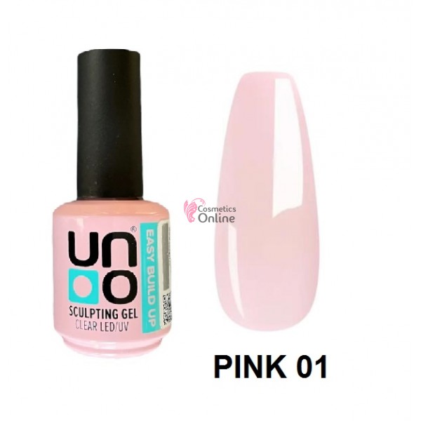 Sculpting Gel Easy Build Up Uno Pink 01, gel modelant roz laptos, 15 ml